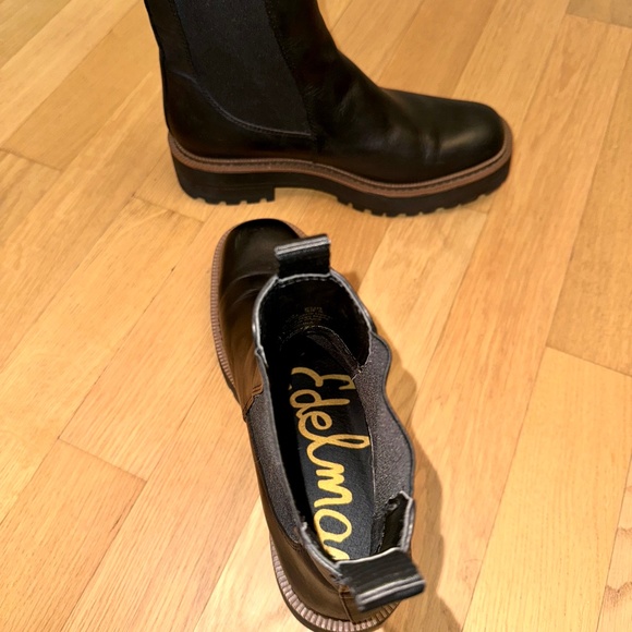 Sam Edelman Black Chunky Chelsea Winter Boots - Picture 6 of 8